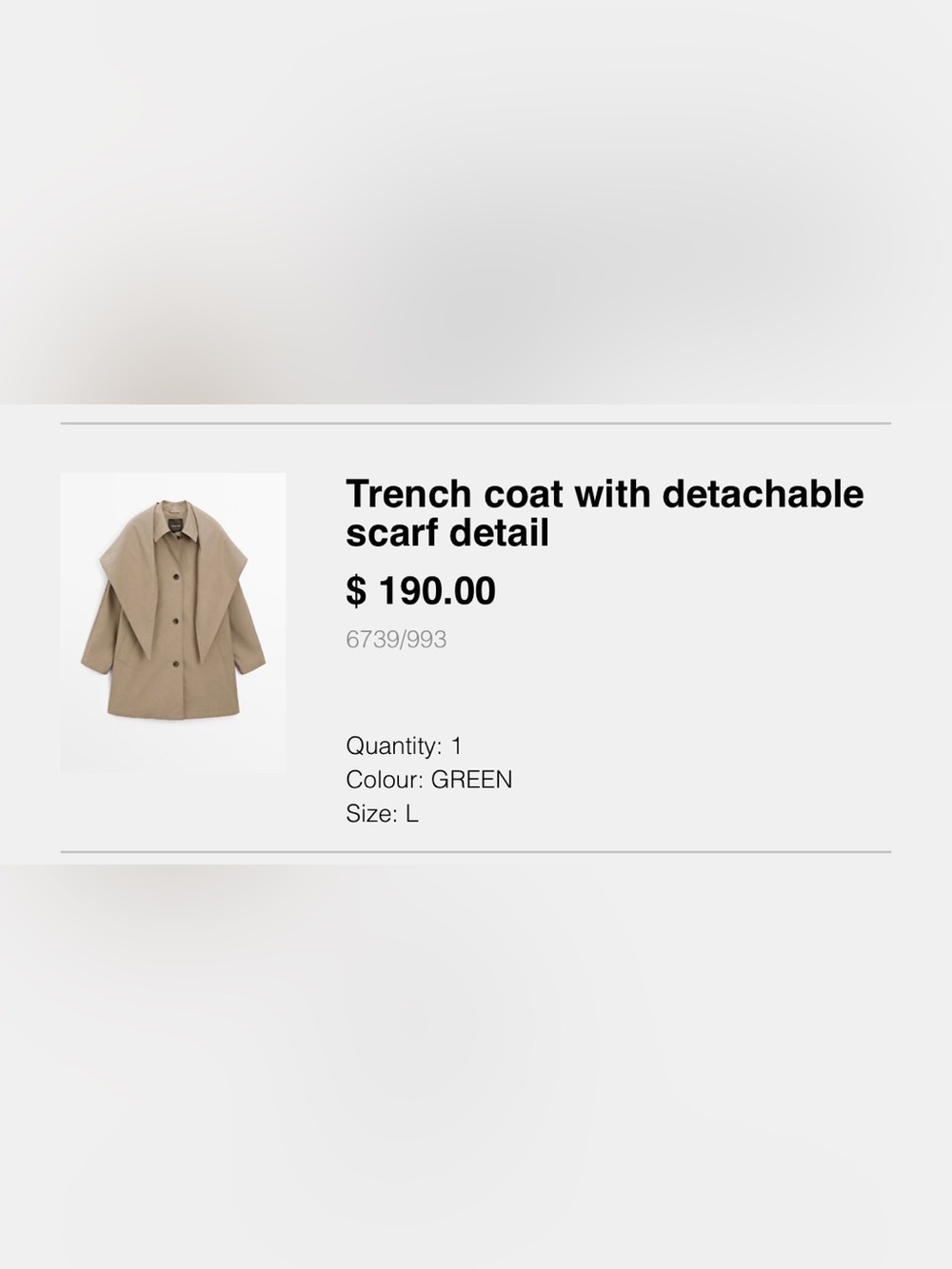 Massimo Dutti Khaki Trench Coat